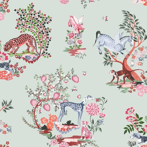 Cath Kidston Kingdom Paint Wallpaper Duck Egg 10m x 53cm