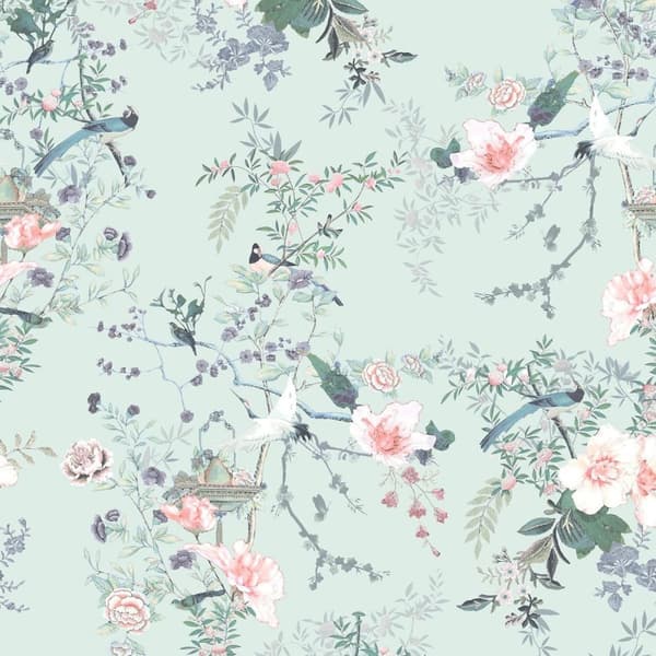 Muriva Lipsy Ophelia Wallpaper Duck Egg 10m x 53cm
