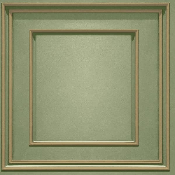 World Of Wallpaper Forbidden Fruit Panel Wallpaper Sage Green/Gold 10m x 53cm