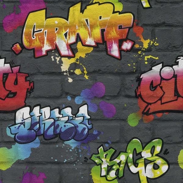 Rasch Graffiti Wallpaper Multicoloured 10m x 53.5cm