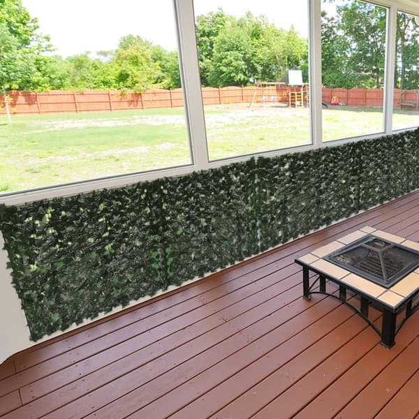 Balkong privat skärm, konstgjord murgröna, blad, veranda, paneler för balkong 300 x 100 cm