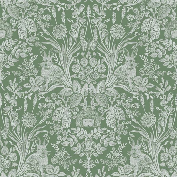 Holden Décor Harlen Woodland Damask Wallpaper Green 10m x 53cm