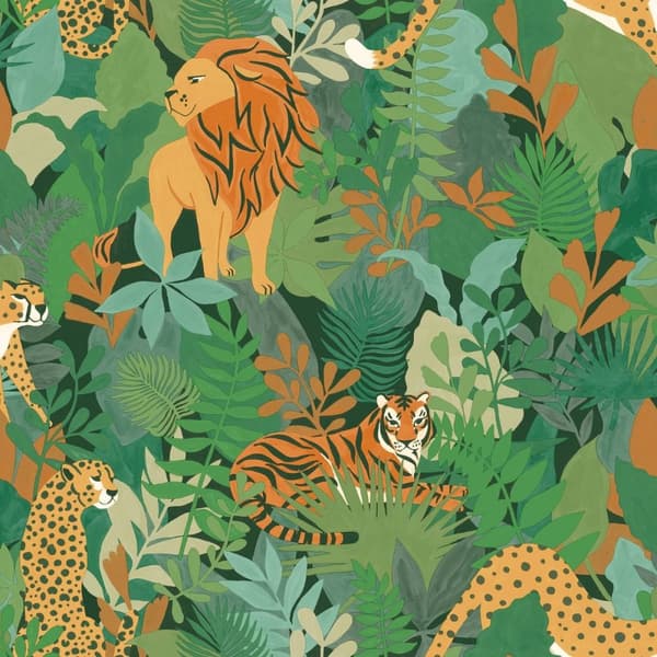 Holden Décor Animal Kingdom Wallpaper Green 10m x 53cm