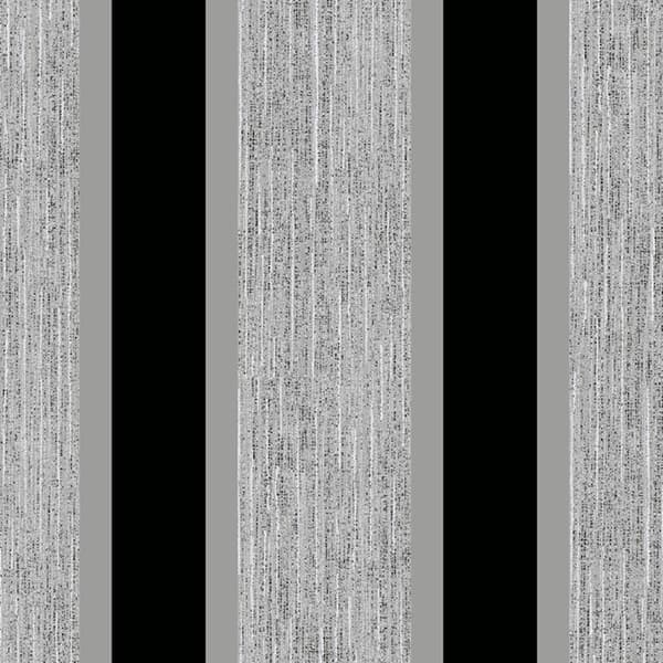 Direct Wallpapers Stripe Textured Wallpaper Silver/Black 10m x 53cm