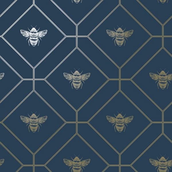World of Wallpaper Bi tapet Navy/Gold 10m x 53cm