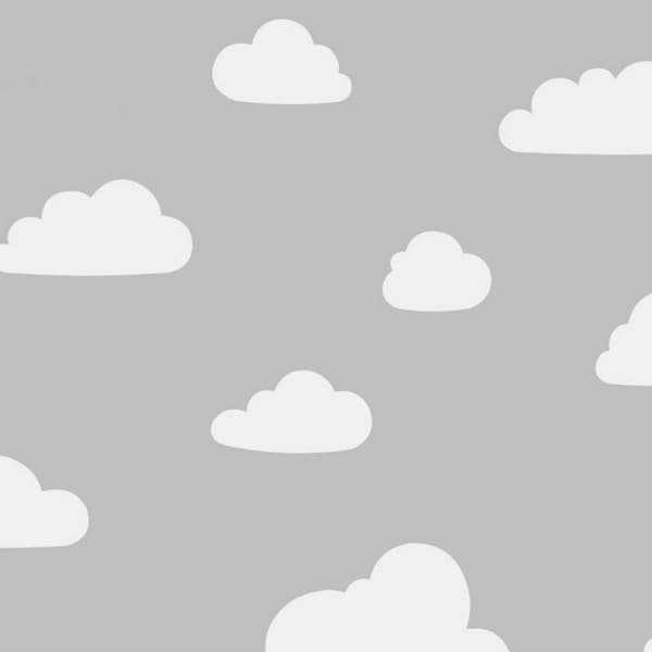 World of Wallpaper Clouds Wallpaper Grey/White One Size