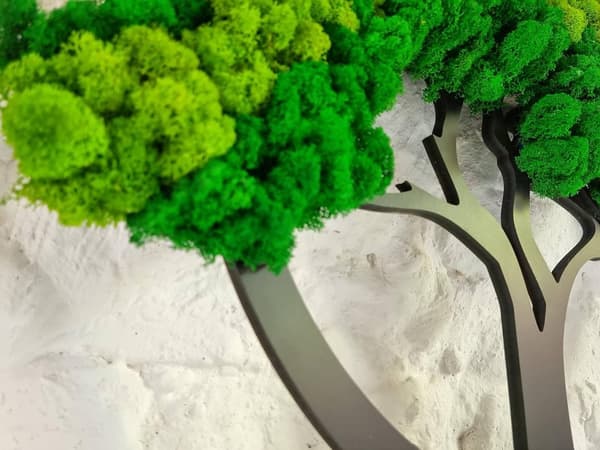 Moss billede mos naturlig vægdekoration stue badeværelse vægmaleri 40 x 60 cm livets træ