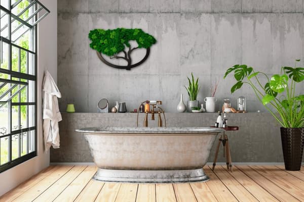Moss Image Moss Natural Wall Decoration Stue Badeværelse Vægmaleri 60 x 100cm Livets træ