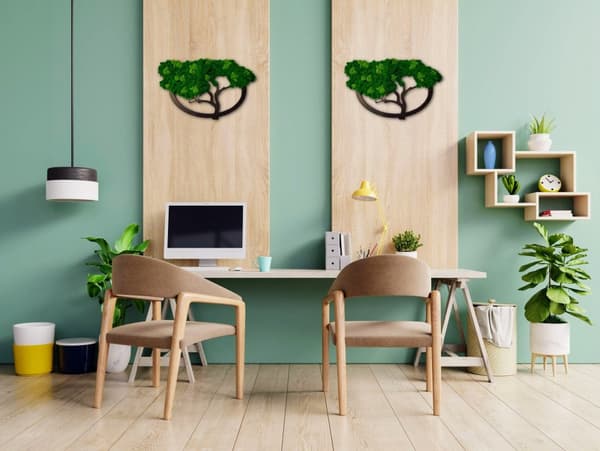 Moss Image Moss Natural Wall Decoration Stue Badeværelse Vægmaleri 60 x 100cm Livets træ