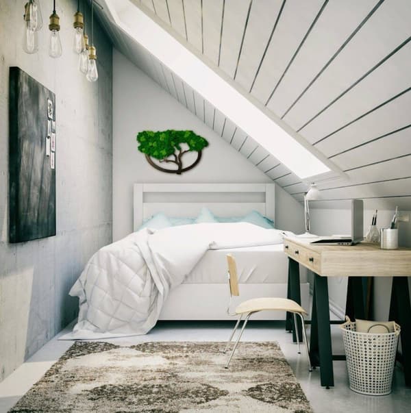 Moss Image Moss Natural Wall Decoration Stue Badeværelse Vægmaleri 60 x 100cm Livets træ