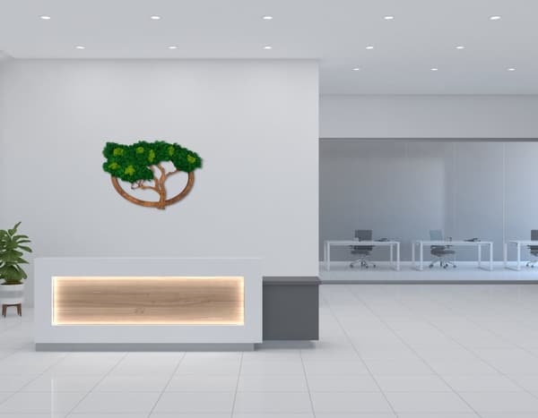 Moss Image, Moss Natural Wall Decoration, Stue Badeværelse Vægmaleri 40 x 25cm Livets Træ