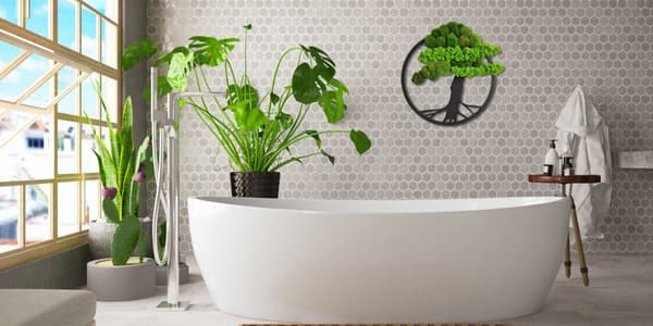 Moss Image Moss Natural Wall Decoration Stue Badeværelse Vægmaleri 50x 55cm Livets træ