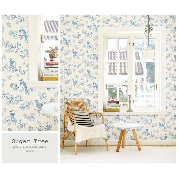 SUGAR TREE LOVELY BLUE Non woven / Easy up-tapet