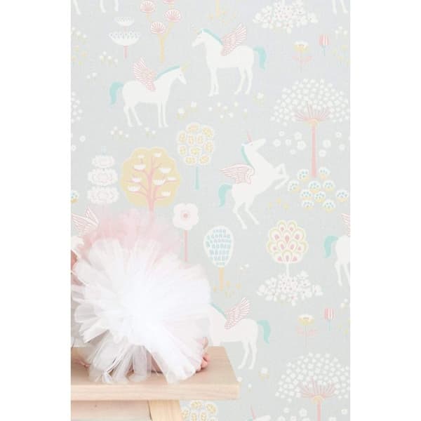 TRUE UNICORNS GRÅ Non woven / Easy up-tapet