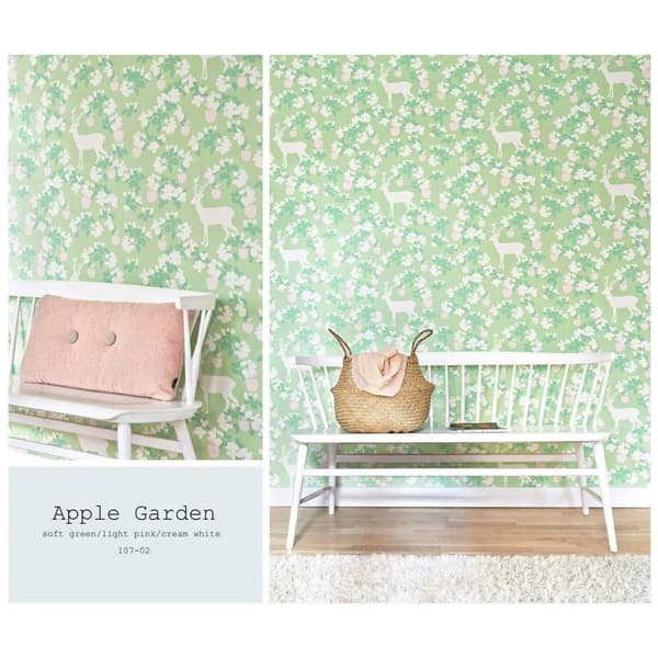 APPLE GARDEN GRÖN Non woven / Easy up-tapet