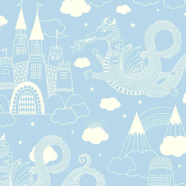 DRAKHIMLEN LJUSBLÅ Non woven / Easy up-tapet