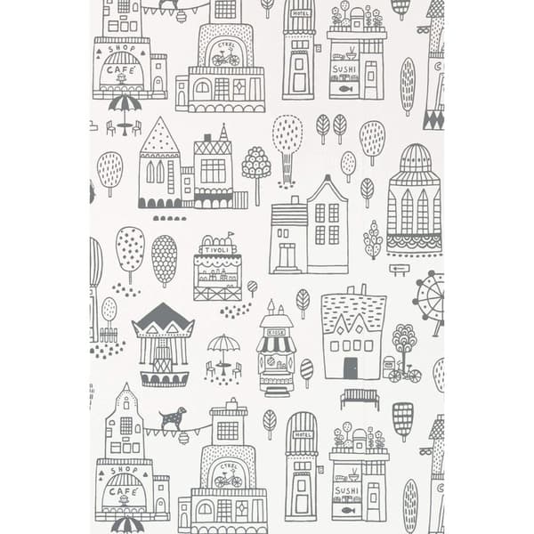 SMALL TOWN SOFT BLACK Non woven / Easy up-tapet