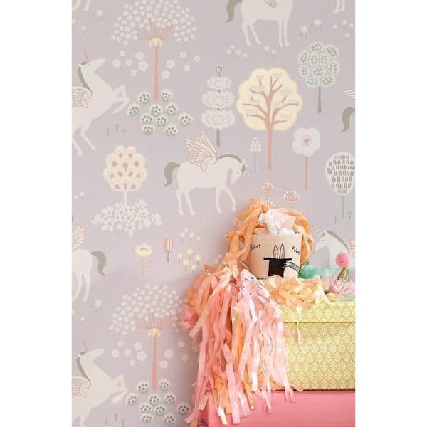 TRUE UNICORNS LILA Non woven / Easy up-tapet