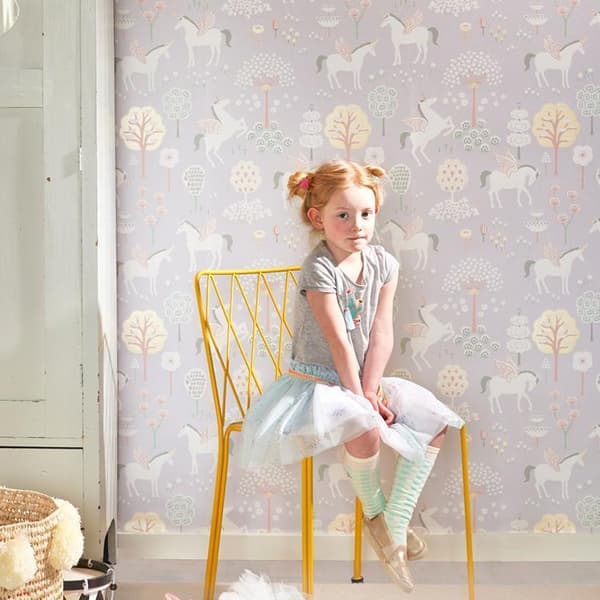 TRUE UNICORNS LILA Non woven / Easy up-tapet