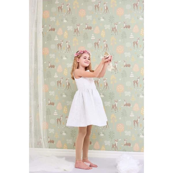 GOLDEN WOODS DUSTY GREEN Non woven / Easy up-tapet