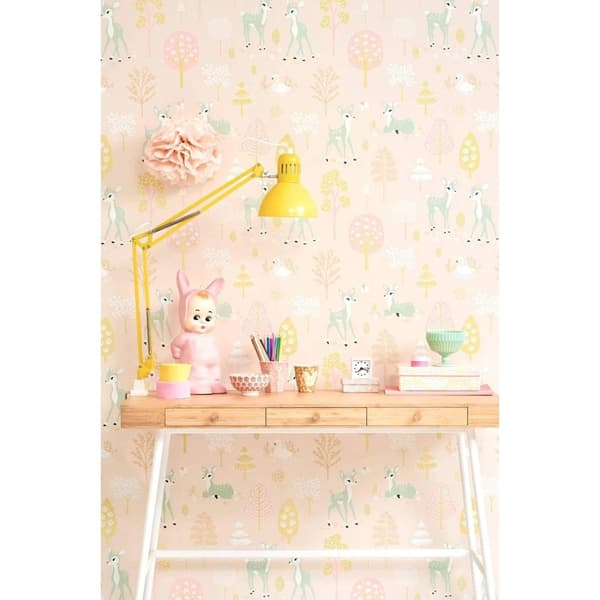 GOLDEN WOODS SWEET PINK Non woven / Easy up-tapet
