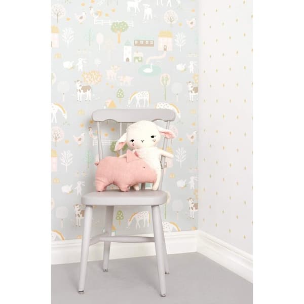 MY FARM SOFT GREY Non woven / Easy up-tapet