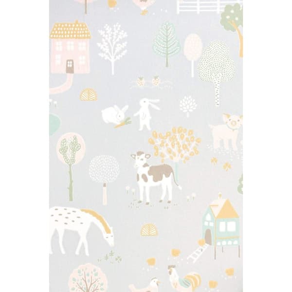 MY FARM SOFT GREY Non woven / Easy up-tapet