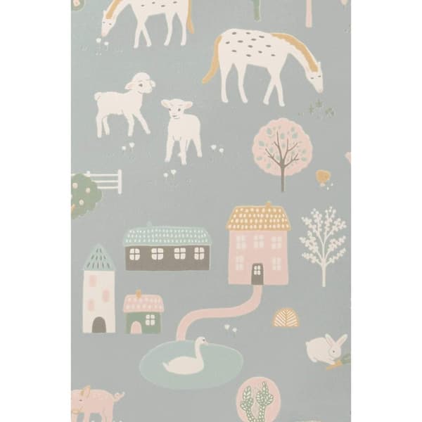 MY FARM STONE BLUE Non woven / Easy up-tapet
