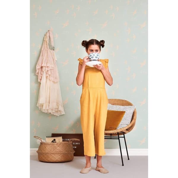 FOLLOW THE WIND DUSTY TURQUOISE Non woven / Easy up-tapet