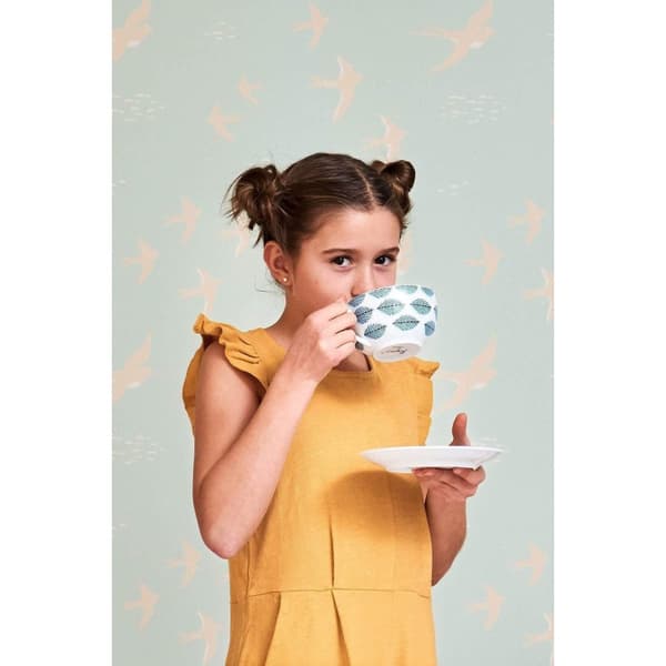 FOLLOW THE WIND DUSTY TURQUOISE Non woven / Easy up-tapet