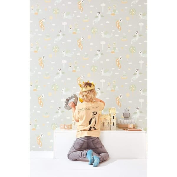 MAGICAL ADVENTURE SOFT GREY Non woven / Easy up-tapet