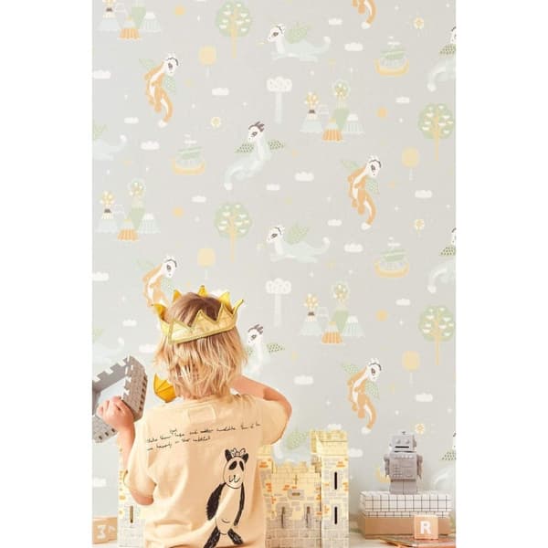 MAGICAL ADVENTURE SOFT GREY Non woven / Easy up-tapet