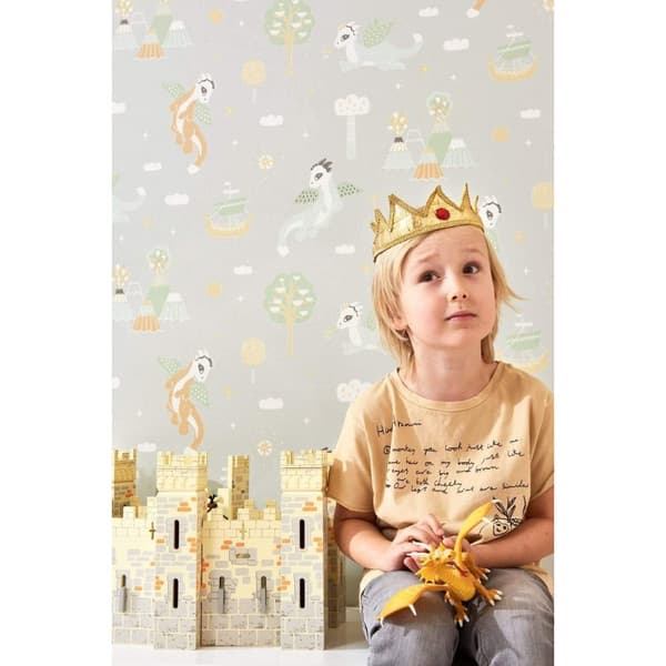 MAGICAL ADVENTURE SOFT GREY Non woven / Easy up-tapet