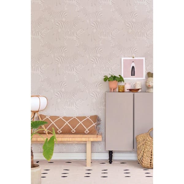 SAFARI STRIPES WARM GREY Non woven / Easy up-tapet