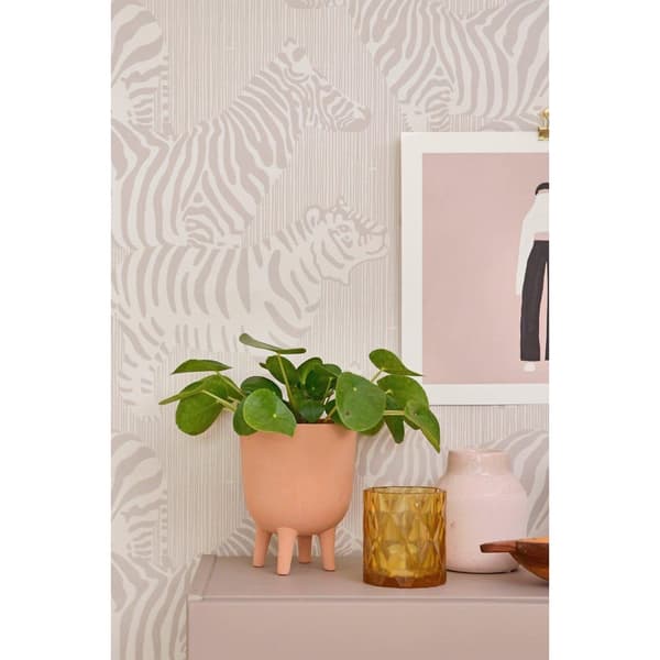 SAFARI STRIPES WARM GREY Non woven / Easy up-tapet