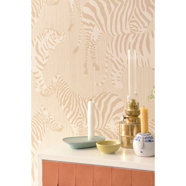 SAFARI STRIPES DUSTY BEIGE Non woven / Easy up-tapet