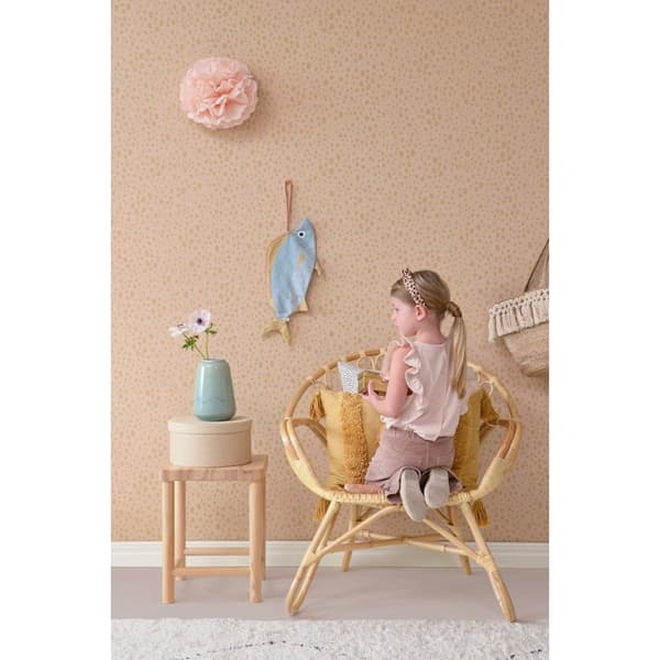 ANIMAL DOTS DUSTY PEACH Non woven / Easy up-tapet