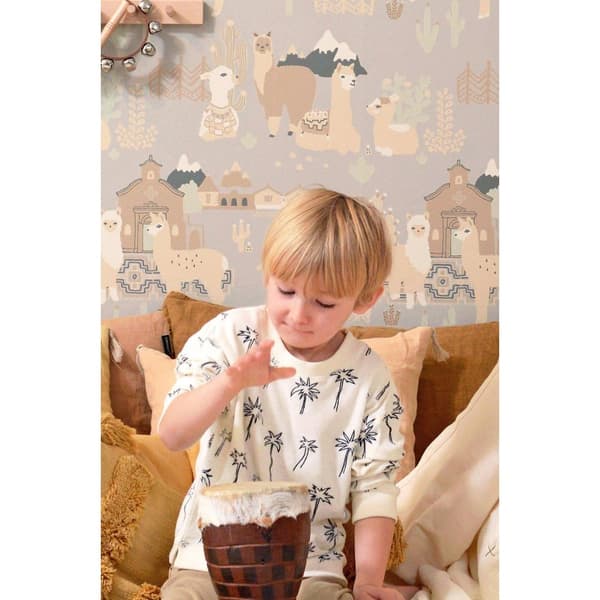 LAMA VILLAGE SOFT GREY Non woven / Easy up-tapet