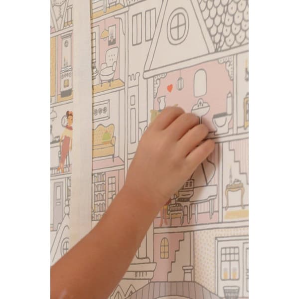 DOLLHOUSE WOOL WHITE Non woven / Easy up-tapet