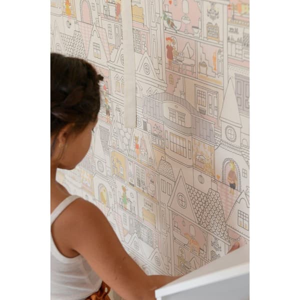DOLLHOUSE WOOL WHITE Non woven / Easy up-tapet