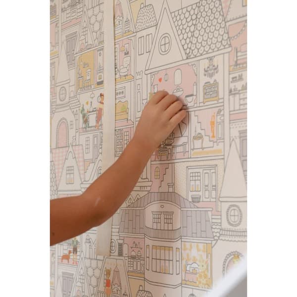 DOLLHOUSE WOOL WHITE Non woven / Easy up-tapet