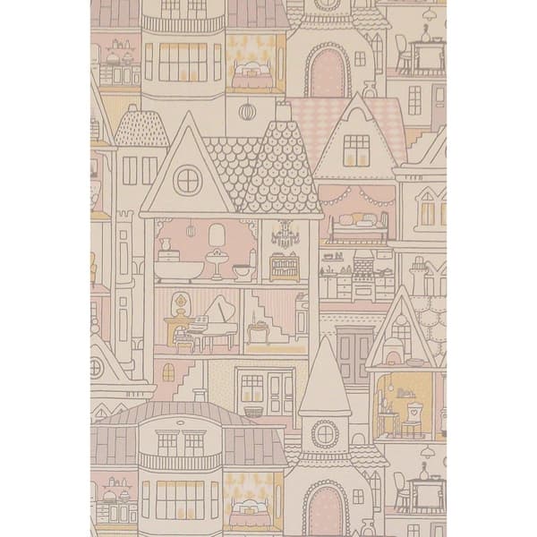 DOLLHOUSE WOOL WHITE Non woven / Easy up-tapet