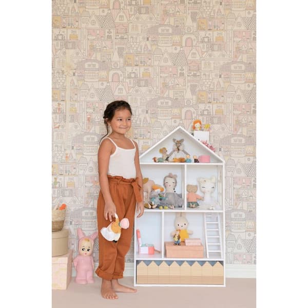 DOLLHOUSE WOOL WHITE Non woven / Easy up-tapet