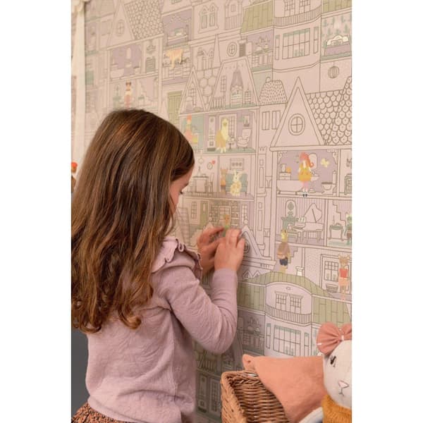 DOLLHOUSE SOFT LILAC Non woven / Easy up-tapet