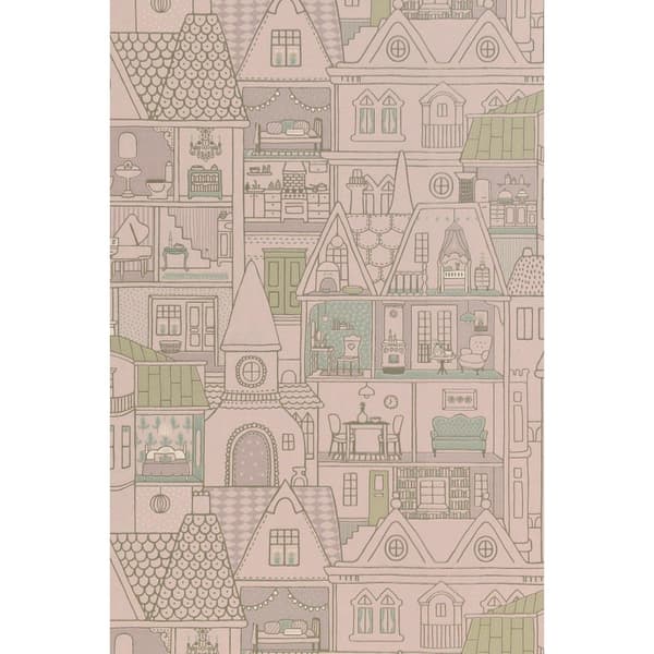 DOLLHOUSE SOFT LILAC Non woven / Easy up-tapet