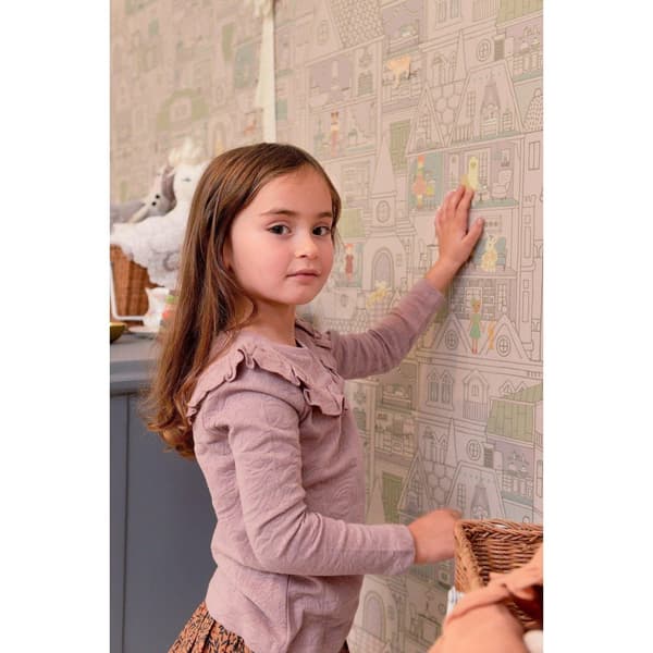 DOLLHOUSE SOFT LILAC Non woven / Easy up-tapet
