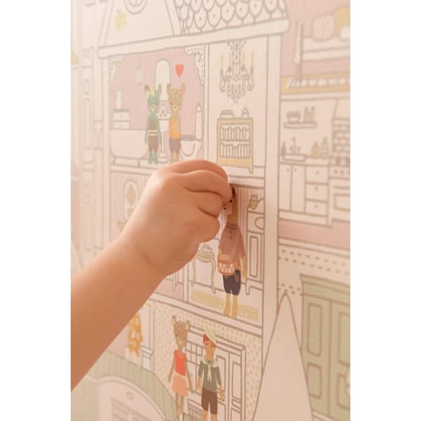 DOLLHOUSE SUNNY PINK Non woven / Easy up-tapet