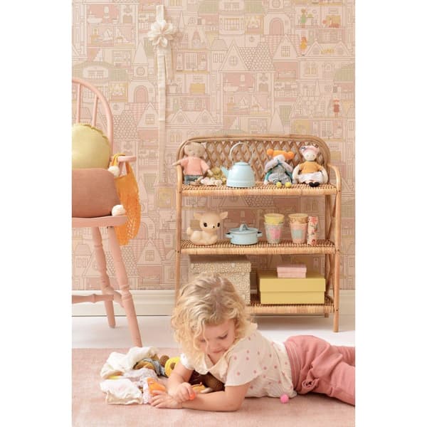 DOLLHOUSE SUNNY PINK Non woven / Easy up-tapet