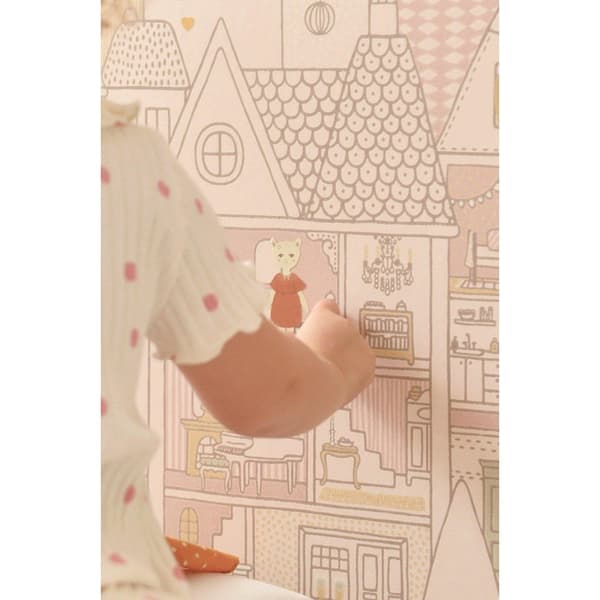 DOLLHOUSE SUNNY PINK Non woven / Easy up-tapet