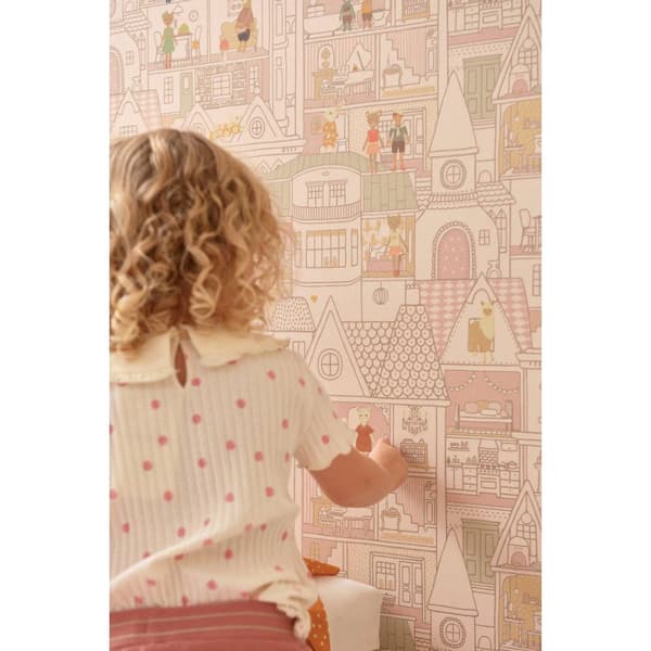 DOLLHOUSE SUNNY PINK Non woven / Easy up-tapet